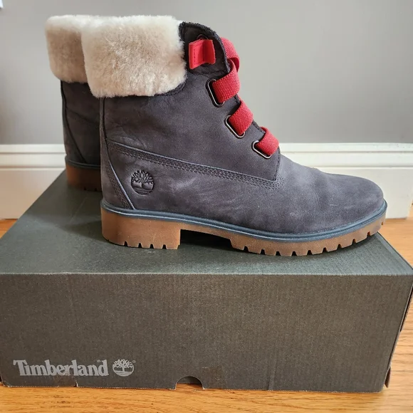 Timberland Women's Jayne Grey Nubuck Boots, Size 9 - Picture 1 of 13